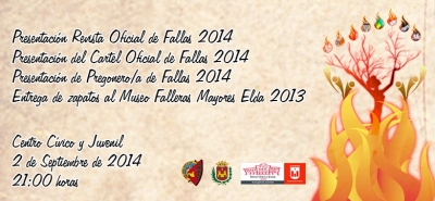 Presentación Revista de Fallas 2014 - Cartel Anunciador Fallas 2014 - Pregonero/a Fallas 2014 - Entrega de zapatos Falleras Mayores Elda 2013 al Museo del Calzado